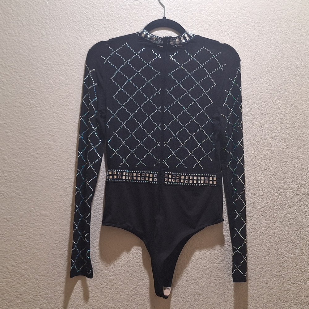 Black Embellished Bodysuit - Picture 2 of 4